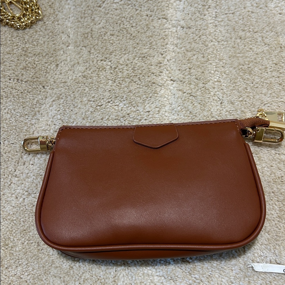 Brown Vegan Leather Women's 3 Piece Bag Set - Picture 7 of 10